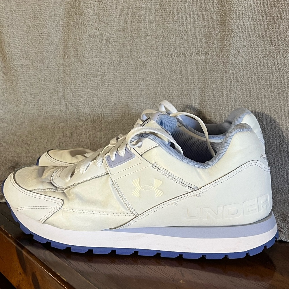 Under Armour Cream and Gray Athletic Shoes
